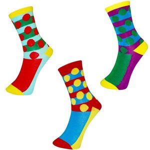 YELETE 3 Pack of Fashion Womens Socks Multi Color Bright Stretch Crew Socks 3 Pr